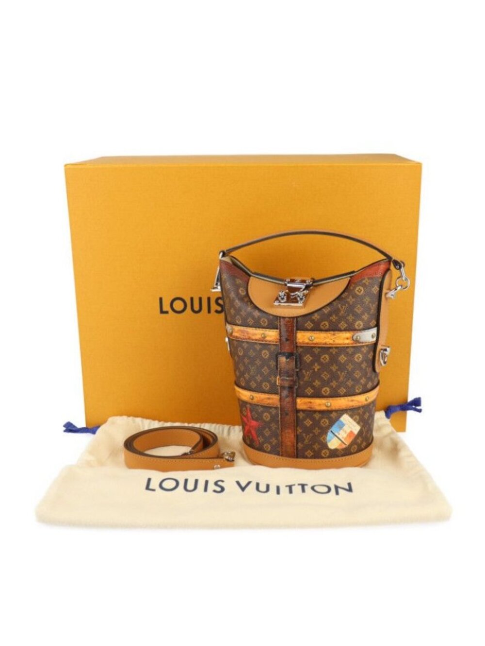 Louis Vuitton Duffle Bag Handbag Transformed Monogram Brown Silver - Picture 10 of 10